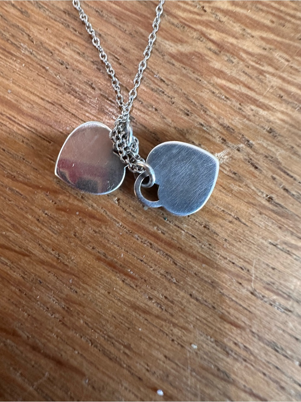 Tiffany & Co. Silver Necklace with Turquoise and Silver Heart Pendants - Picture 7 of 8